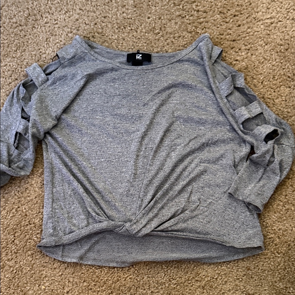 Iz Byer Heather Gray Top